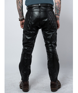 Vintage Sports Rider Leather Pants Black Colour Mono ectric, Men Wasit B... - £138.80 GBP