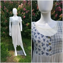Vintage Y2K cottagecore 90s Country Romantic Lace Floral midi Rebel Dress M - $846.76 MXN