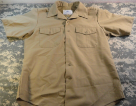 U.S. Navy Usn Khaki Tan Short Sleeve Dress Type Ii Classic Fit Shirt Uniform M - £18.91 GBP