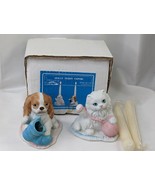 Holly Teddy Tapers Cat Dog Candle Holder House of Lloyd - $12.95