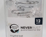 Zenna Home Crystal Ball Shower Curtain Hooks Shower Set Clear Silver 12 ... - $12.00