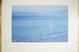 Tom Adams Photography Sunrise Moon Over Pacific Ocean Oregon Photo Art 20x24 - £27.60 GBP
