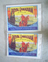 Lot of 2 Vintage Royal Canadian Cola Soda Labels - £14.21 GBP
