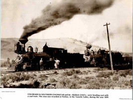 Vintage 9&quot; x 11&quot; Photograph Colorado &amp; Southern Engines 68 and 66 Baldwi... - £16.92 GBP