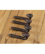 4 Rustic Coat Hooks Cast Iron Wall Mount Hat Hook Towel Railroad Spikes ... - $421.73 MXN
