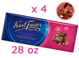 4 Bars of Karl Fazer Finland Milk Chocolate with Raisins and Hazelnuts - $42.44