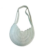 Hand Knitted Crochet Tote Bag in Cord Cream | Stylish Macrame Cotton Yar... - $39.69