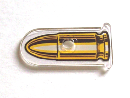 Dirty Harry Pinball Machine Plastic Promo Keychain Bullet Shaped Vintage 1 3/4&quot; - £2.61 GBP