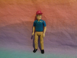 Man / Male Action Figure Teal Shirt Yellow Pants Red Baseball Cap Doll House - £3.05 GBP