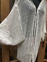 Encaje Kimono Apagado Blanco Vintage Buscar Bordado Cloak - £59.57 GBP