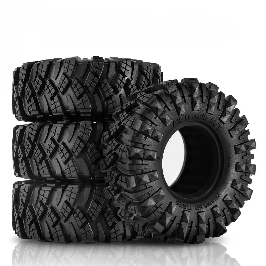 4PCS 110mm Mud Terrain 1.9&quot; Rubber Tire Wheel Tyre for 1/10 RC Crawler C... - £21.04 GBP