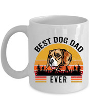 Beagle Dogs Coffee Mug Ceramic Gift Best Dog Dad Ever Vintage White Mugs 11/15oz - £13.19 GBP+