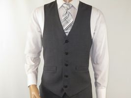 Men's RENOIR Vest Wool 140's Adjustable, Full Lining 508-3 Mid Gray image 4