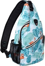 Sling Backpack Travel Hiking Pattern Rope Crossbody Shoulder Bag Flamingo - $50.12