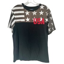 Tony Hawk T-Shirt Mens M American Flag Black Grey Red White Patriotic - $8.91