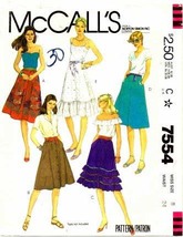 Vintage McCall&#39;s 7554 Pattern for Misses&#39; Skirts in 4 Styles, Size 14, From 1981 - £4.78 GBP