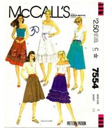 Vintage McCall&#39;s 7554 Pattern for Misses&#39; Skirts in 4 Styles, Size 14, F... - £4.70 GBP