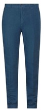120% Lino Men&#39;s Italy Ocean Blue Casual Pure Linen Pants Trouser Size US 38 - £113.88 GBP