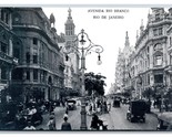 Avenida Rio Branco Street Vista Rio De Janeiro Brasile Unp DB Cartolina P18 - £7.20 GBP