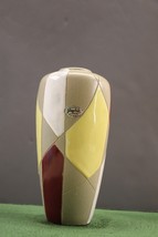 Mid Century Art Pottery JASBA  Mosaik # 594 Geometric Verona Vase Germany - £38.84 GBP