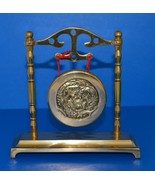 Figurines/Trinkets-Vintage 1970&#39;s Brass Gong Bell Chinese Dragon Decor - $22.50