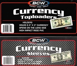 10 Ct. BCW Currency Top Loaders TLCH-RB Rigid Holders For Regular Bills ... - $19.79