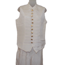 NWT Vintage Spencer Jeremy Ivory Silk Military Style Vest Top &amp; Baggy Pants Set - £51.39 GBP
