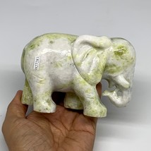 1.88 Lbs, 4.9&quot;x3.3&quot;x2.2&quot; Natural Solid Serpentine Elephant Figurine @Chi... - £47.85 GBP