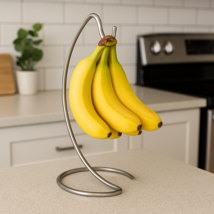 Chrome Banana Tree Holder Rack Ripen Fruit Evenly Prevents Bruising &amp; Sp... - $14.84