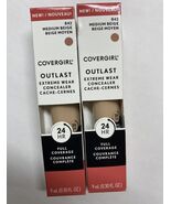 2X Covergirl Outlast Extreme Wear Concealer 842 Medium Beige Full Coverage - €10,72 EUR