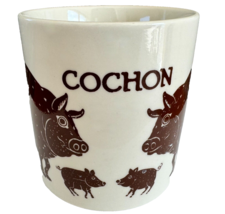 Vintage Taylor &amp; Ng COCHON French PIG Coffee Mug Cup Japan Ceramic Brown 1979 - £19.86 GBP