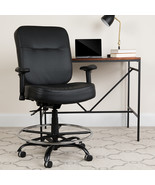 Black 400LB Draft Chair WL-735SYG-BK-LEA-AD-GG - $615.96 CAD