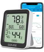 Bluetooth Hygrometer Thermometer Humidity Temperature Gauge w/ Remote Mo... - $314.62 MXN