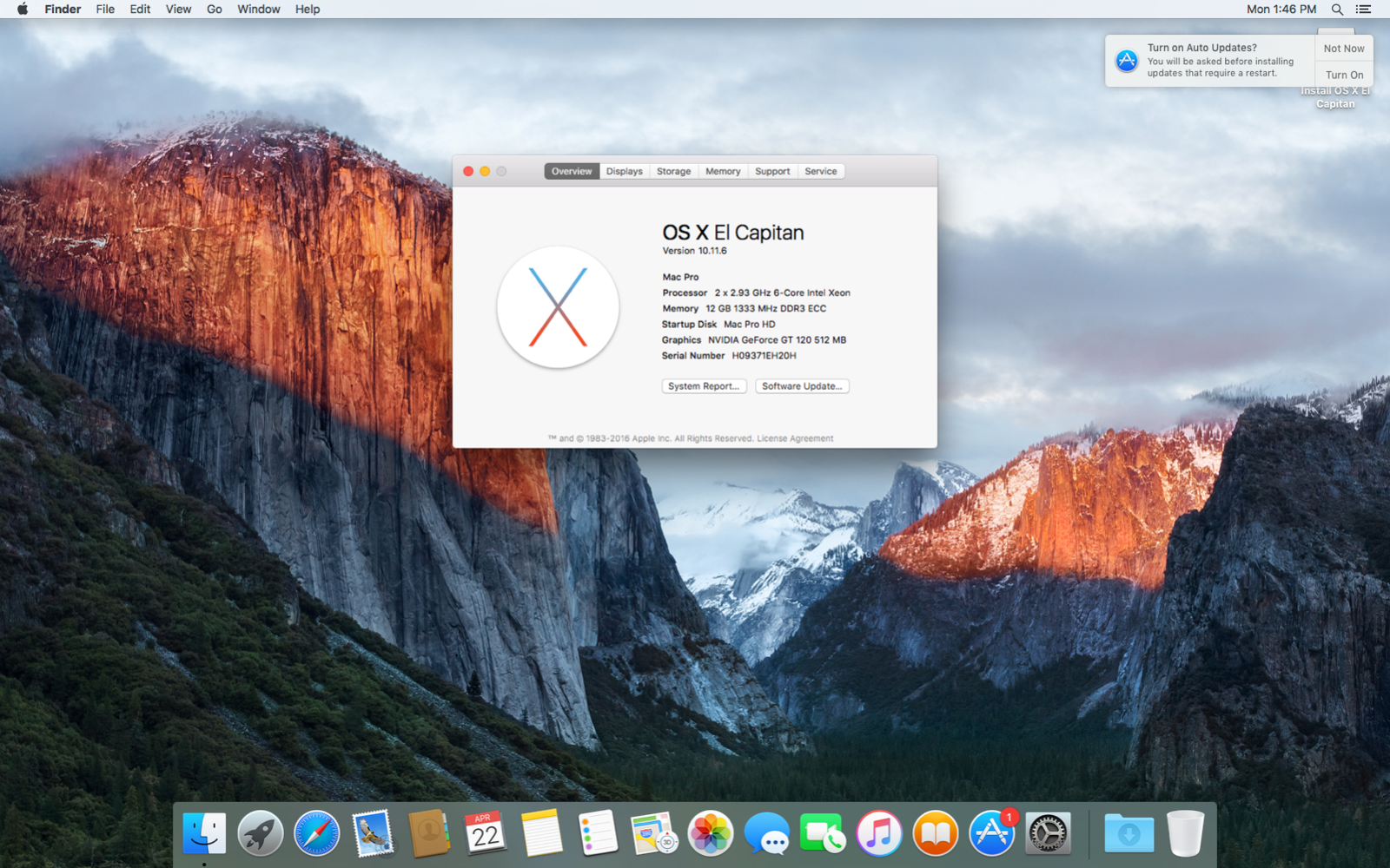 Macデスクトップ Mac Pro A1289 2TB 6GB MacOS Catalina A1289 Mac Pro “Twelve Core” 2.93 (Westmere), 6GB Ram, 1TB