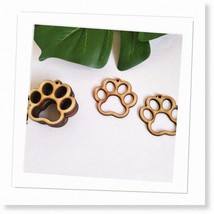 30-Piece Dog Paw Print Wooden Earring Blanks - Tiger Paw Print Jewelry Making Ki - $35.63