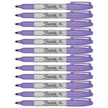 Sharpie Permanent Markers, Fine Point, Light Purple Ink, Pack of 12 - £13.36 GBP