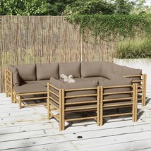  Garden Lounge Set Taupe Bamboo Large Modular Garden Lounge Set - $25,934.03 MXN
