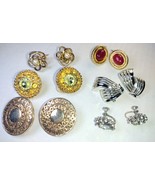 Lot of 6 Pair Vintage Clip On Earrings Fashion Costume - $9.50