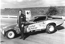 Gene Snow REVELL SNOWMAN 1972 Charger Funny Car 4x6 B&amp;W Drag Racing Photo - £1.99 GBP