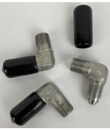 3 x Parker HYDRAULIC FITTING  1/4&quot; Male JIC X 1/4&quot; Male NPT 90 DEGREE ELBOW - $306.08 MXN