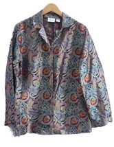 Chico&#39;s light jacket sz 2 Paragon Woodbury paisley  metallicNWOT metalli... - $37.56