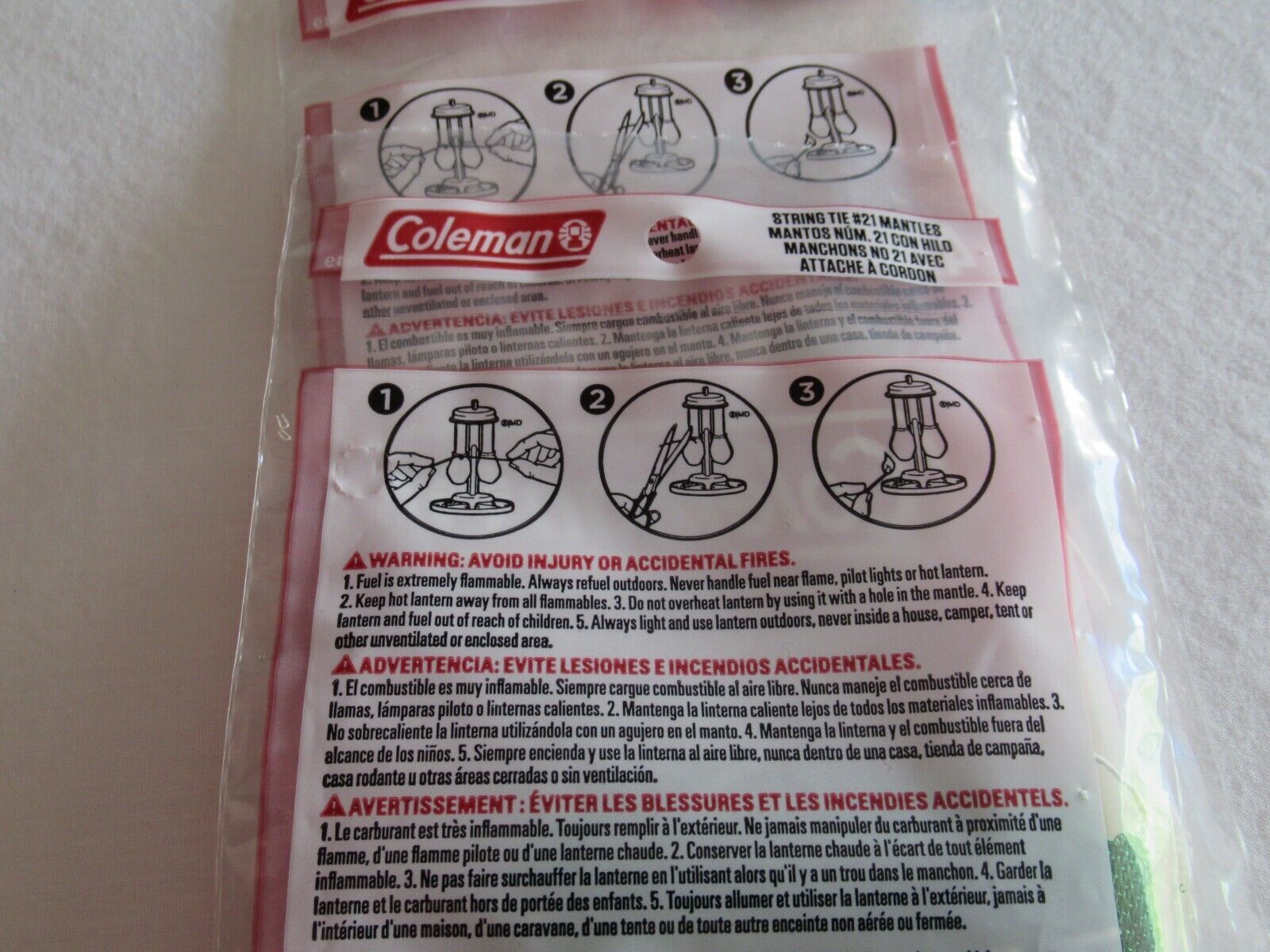Lot Of 8 Coleman Lantern Mantles 21 String Tie NEW 2 4packs USA Made 300000400 Lanterns