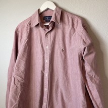 Vintage Ralph Lauren Shirt Mens Size 17 35 Pink Yarmouth Real Pony Butto... - $9.03