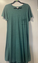 LULAROE LLR  SIZE MEIDUM T-SHIRT DRESS BLUE- GREEN #716 - £28.54 GBP