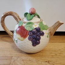 Fitz &amp; Floyd Fruit Flair Teapot High Tea 1980s Vintage - $256.89 MXN
