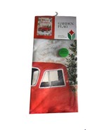 Red Farm Truck Merry Christmas 28X40&quot; House Flag Double Sided Winter Sno... - £23.33 GBP