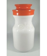 Vintage Milk Glass Tang Bottle Jar Carafe Embossed Floral Orange Plastic... - $226.75 MXN