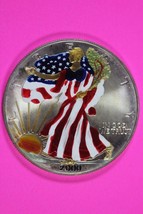 Colorized 2000 American Silver Eagle 1 Ounce .999 Fine Exact Coin Shown 162 - £48.17 GBP