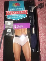 FRUIT OF THE LOOM ~ NEW 5 Pair Mens Select Breathable Brief Underwear Bl... - $17.61