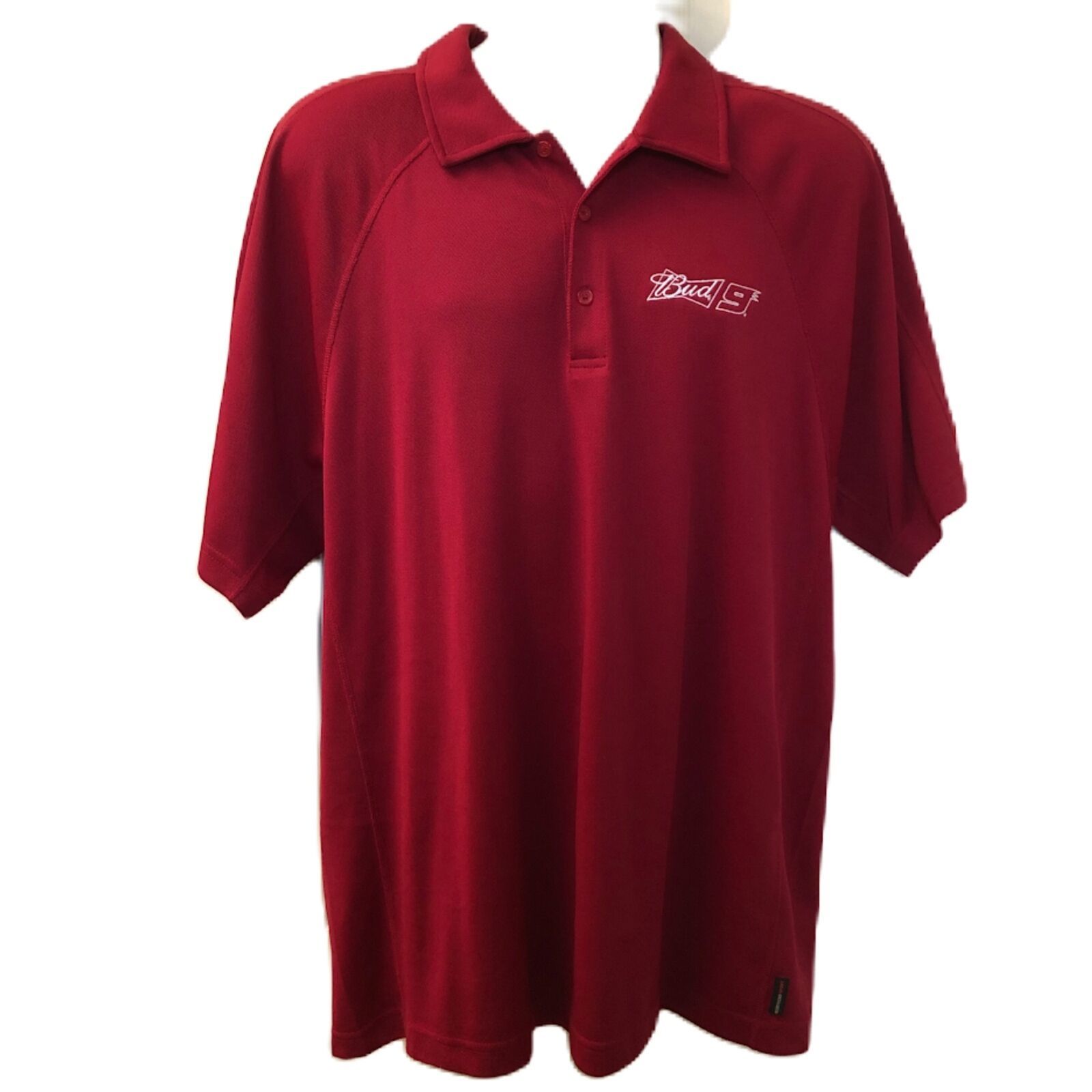 Primary image for Vintage Budweiser Bud No 9 NASCAR Motorsports Men's Red Polo Shirt Size XL